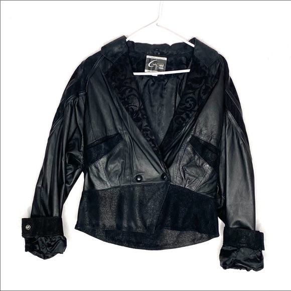 Global Identity Vintage 80’s Leather Crop Jacket - Picture 2 of 15